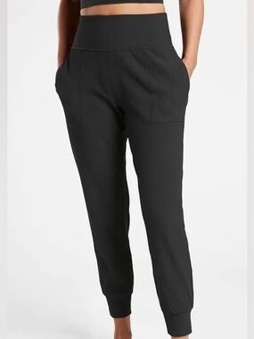 Athleta Salutation Black Rib Jogger Pants Activewear